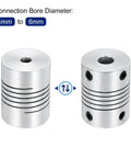 2Pcs 4mm to 4mm Aluminum Alloy Shaft Coupling L25xD19 Flexible Coupler Beam for 3D Printer CNC Machine DIY Encoders and Motors Shaft, Silver