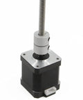 Durable two piece aluminum shaft couplings for 5 to 8 mm shafts on a stepper motor, 25 mm long, 20 mm diameter, screw type clamp.