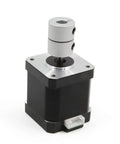Durable two piece aluminum shaft couplings for 5 to 8 mm shafts, 25 mm long and 20 mm diameter on stepper motor