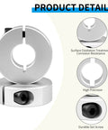 Split Shaft Collar, 4Pcs 12mm Aluminum One Piece Shaft Locking Collars on display with 12mm Bore Diameter, 30mm OD, 10mm Thickness, M4 Set Screws