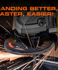 40 Grit Zirconia Flap Discs 4.5 Inch T27 in use on angle grinder with sparks during sanding metal