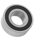 Two Pack Angular Contact Ball Bearings 25mm ID 52mm OD 20.6mm Wide Sealed 2RS deliver smooth high speed rotation, shown in close-up.