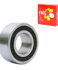 High performance 3205 2RS angular contact ball bearing with rubber seals beside branded packaging