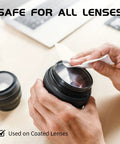 Person using anti fog lens wipes on camera lens, safe for coated lenses, Anti Fog Lens Wipes For Glasses And Sunglasses And Screens 240 Count