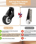 2 Inch Gate Wheel Set For Sagging Wooden Doors Anti Sagging Bottom Mount Rollers With Screws Vertical Or Bottom Mount