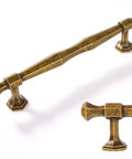 Antique Brass Cabinet Pulls 5 Inch Center To Center Zinc Alloy Solid Drawer Handles For Bedroom And Kitchen 6 Pack With M4 Screws Included
