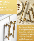 Antique Brass Cabinet Pulls 5 Inch Center To Center Zinc Alloy Solid Drawer Handles 6 Pack, close-up and installed on cabinet