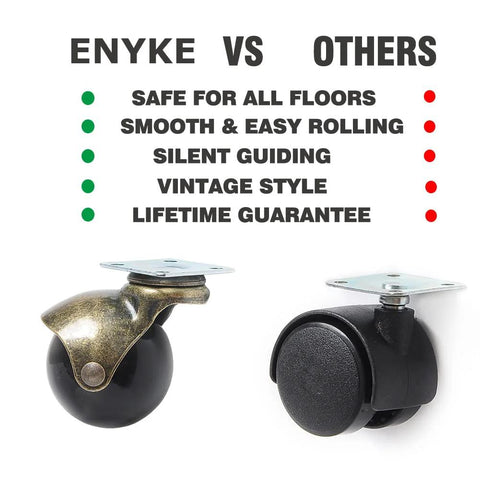 Comparison of Ball Caster Wheels Set Of 4, 2 Inch Swivel Furniture Castors With Antique Brass Top Plate and other caster wheels.