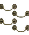 Antique Bronze Drop Drawer Pulls Set Of 4 With Screws Vintage Zinc Alloy Cabinet Handles For Furniture And Doors 4.52 Inch Total Length