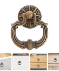 Vintage Drop Ring Pulls Set of 4 in Antique Bronze for Cabinets and Dressers