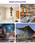 Collage showing house renovation, automation, industrial and infrastructure construction applications