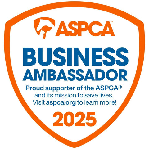 ASPCA Business Ambassador badge 2025 showing support for the ASPCA mission to save lives.
