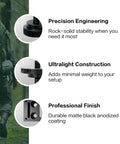Ball Head Conversion Kit For DeathGrip Tripod with 3/8-16 Ball Head Adapter, featuring precision engineering, ultralight construction, matte black finish
