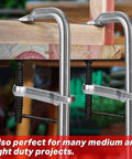 4 Pack 12 Inch Bar Clamps Set With Drop Forged Steel Construction 3 Inch Throat Depth And 450 Lbs Load Capacity clamping wood