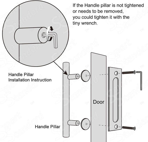 Installation guide for 12 Inch Barn Door Handles Sliding Barn Door Pull Handle Stainless Steel Heavy Duty Large Rustic Two Side