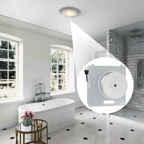 Installed Motor Assembly 97017705 Replacement Fan Motor for 8664RP 671R 672R Broan 750 751 752 in bathroom