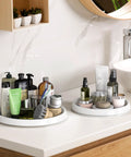 Four Pack Lazy Susan Spice Organizer Rotating Tray Set For Kitchen Pantry Refrigerator Cabinets Includes Two 10 Inch Medium Trays