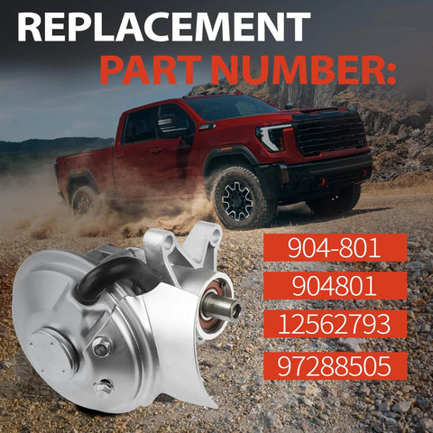 Chevy 6.5L vacuum pump replacement with part numbers for GM vehicles