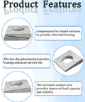 Product features of 24 Beveled Half Inch ID Square Washers Galvanized Steel Leveling Wood And Metal with benefits highlighted.