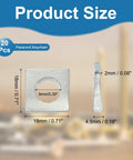 Beveled M8 Square Washers 20 Pcs 2 To 4.7mm Thick White 9mm ID product size with measurements