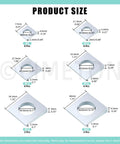 Beveled Square Plate Washer Set 34Pcs In 6 Sizes M8 To M20 With Round Holes, size chart displayed with dimensions and piece count for each size.