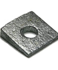 Beveled Square Washers Hot Dipped Galvanized Half Inch Qty 25, showing a textured metal washer with beveled edge and square shape.