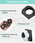 Beveled Square Plate Washer Set 34Pcs in 6 Sizes M8 to M20 with Round Holes made of carbon steel; rust-resistant, indoor/outdoor use.