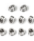 Set of 10 Beveled Washer 3/8 Inch 30 Degree Angled 316 Stainless Steel For Cable Railings, arranged in rows