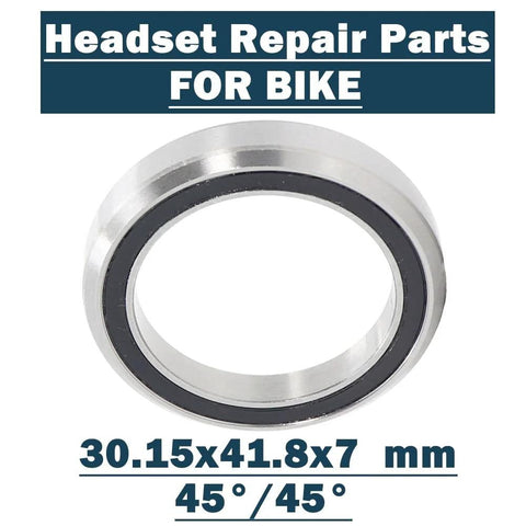 1/8 inch bicycle headset ball bearing 45 degree 2RS sealed MH P08H7 for smooth, quiet steering, shown with size details.