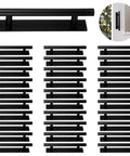 30-piece Self Stick Push Pull Drawer Pulls Adhesive Handles for cabinets, drill-free black handles for doors and wardrobes display.