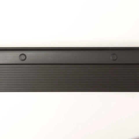 Adjustable Aluminum Threshold - Extra Short Width with Hidden Screws, Adapts to Any Height, Heavy-Duty, 36 inch, Black close-up.
