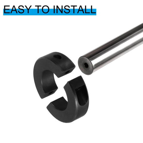 Bore 10mm Double Split Shaft Collar 24mm OD 9mm Thickness, 4 Pack 45#Carbon Steel Locking Collar Clamp Style with Set Screw for Machine Tools Industry, Black