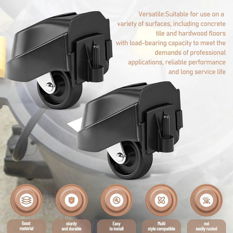 Two Pack Foot Caster And 12293 Caster Kit For Plate Caster Systems Compatible With Six To Sixteen Gallon Wet And Dry Vacuums