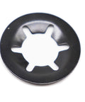 Single black 65Mn steel internal tooth lock washer from the Internal Tooth Lock Washers Set 9 Sizes M2 To M12, 260 Pcs.