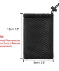 Black Nylon Mesh Drawstring Bag, 5 x 3.5 Inch Small Storage Pouch String Bags for Mini Stuff MP3 Charger Earphone Key, 3pcs Travel Kit Organizer