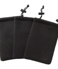Nylon Mesh Drawstring Bag, 5 x 3.5 Inch Small Storage Pouch String Bags for Mini Stuff MP3 Charger Earphone Key, 3pcs Travel Kit Organizer for Lipstick Cosmetic Jewelry, Black