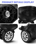 4 Pcs Black Luggage Wheels Replacement Plastic Universal Wheel Accessories For Suitcase Left And Right Swivel Caster
