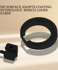 Close-up of black metal O type handle from Set Of 2 Black Ring Drawer Pulls For Cabinets And Dressers Includes Screws