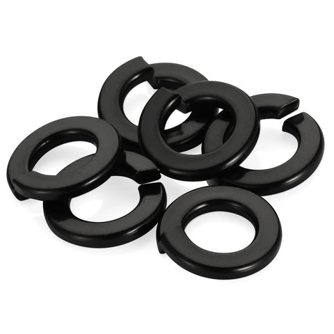 One Quarter Inch Split Lock Washers In 304 Stainless Steel 18-8 With Black Finish, Durable Nuts And Bolts Security, Pack Of 100