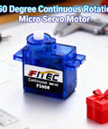 360 Degree Continuous Rotation Micro Servo Motor 9g Servo for RC Helicopter Airplane Car Boat Robot Controls, blue casing