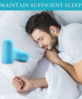 Reusable Soft Foam Ear Plugs With Up To 35 DB SNR Noise Reduction shown with man sleeping, 30 Pairs In Blue For Safe Hearing Protection
