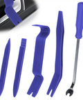 Trim Removal Tool Kit 5Pcs No Scratch Plastic for Cars Interior Door Panels Blue Perfect for Stereo Installations Set