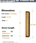 Diagram showing dimensions of Five Pack 5 Inch Antique Brass Cabinet Cup Pulls For Kitchen And Bath, Durable Zinc Alloy Handles.