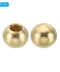 Brass Ball Lamp Finial M6x1 Thread Cap Nuts Knob Set 30 Pack, smooth metal finish, close-up view of brass finials.