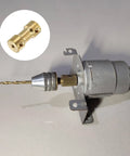 10 Pack 5mm to 5mm Brass Shaft Coupling Joint Connector with Screws and Hex Wrench Flexible Motor Shaft Coupler for Car Wheels Tires Shaft Motor shown installed on a drill motor