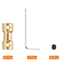 10 Pack 5mm to 5mm Brass Shaft Coupling Joint Connector with Screws and Hex Wrench Flexible Motor Shaft Coupler set