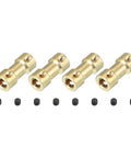 Durable brass shaft coupling 2mm to 5mm for RC models and robotics, four pack with M3 screws, rigid sleeve adapter
