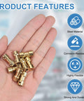PATIKIL brass shaft couplings, 4 pcs, 2–5 mm bore, close-up held in hand