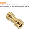 Close-up of brass shaft coupling from Brass Shaft Coupling Kit 5mm to 5mm with Screws and Hex Wrench for RC Cars 5 Pack