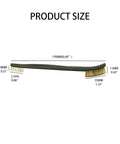 Diagram showing dimensions of the 5-Piece Brass Wire Brush Set with a focus on one Small Brass Wire Brush for Cleaning, Rust Removal.